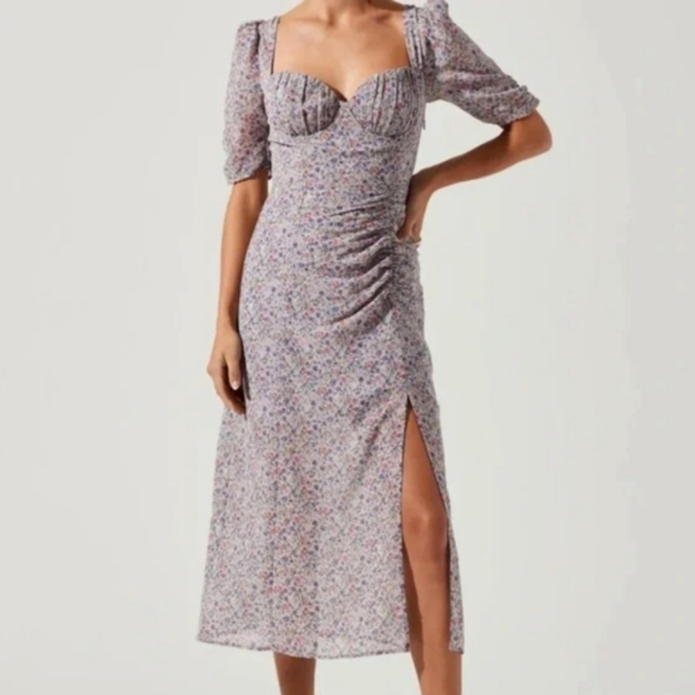Astr Floral Midi Dress - Multicolor